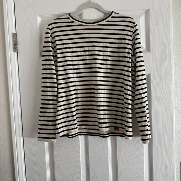 KULE Tops - Kule Women's Modern Long, cream and navy // Size 6 // VGUC